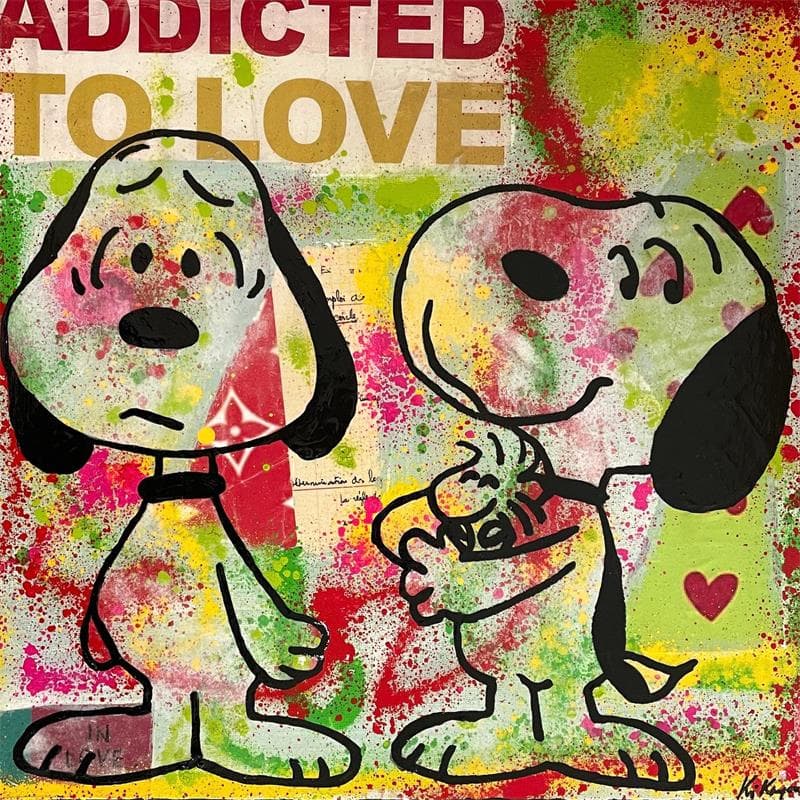 Gemälde Addicted to Love von Kikayou | Gemälde  Graffiti