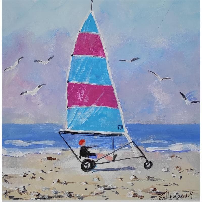 Painting Char à voile by Lallemand Yves | Painting Figurative Acrylic Life style, Marine