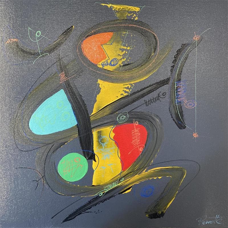 Painting SPID  by Perrotte | Painting Abstract Acrylic Minimalist