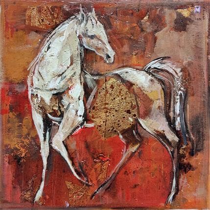 Painting Le galop doré by Machi | Painting Figurative Acrylic, Oil Life style
