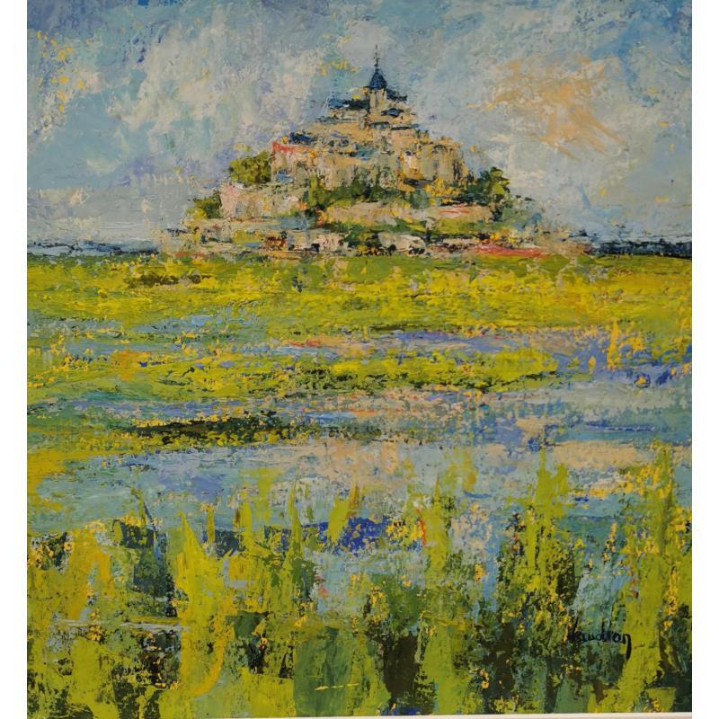 Painting Le mont St Michel by Vaudron | Painting Figurative Gouache Landscapes