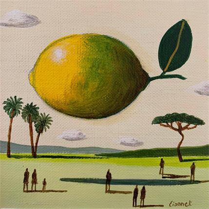 Painting Citron by Lionnet Pascal | Painting Surrealist Acrylic still-life