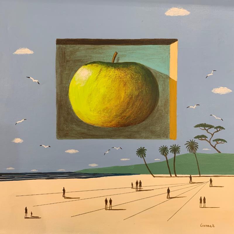 Painting Pomme verte by Lionnet Pascal | Painting Surrealism Acrylic still-life