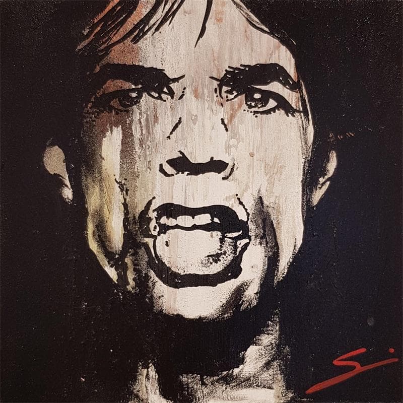 Peinture Jagger par Mestres Sergi | Tableau Pop-art Graffiti Icones Pop