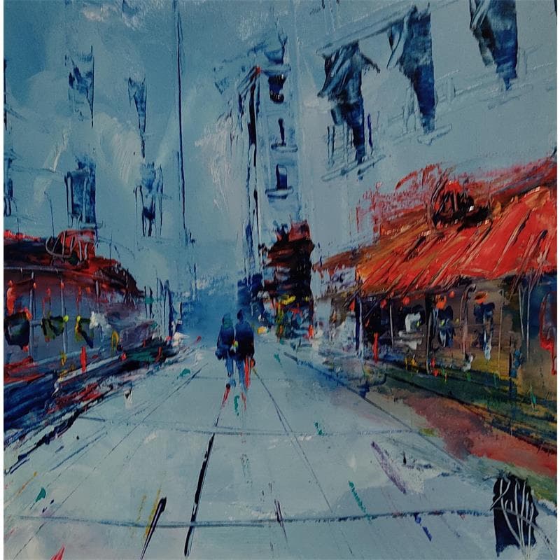 Painting Balade à deux by Raffin Christian | Painting Figurative Oil Urban