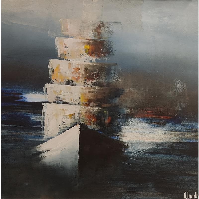 Gemälde Ship at night von Lundh Jonas | Gemälde Figurativ Marine Acryl