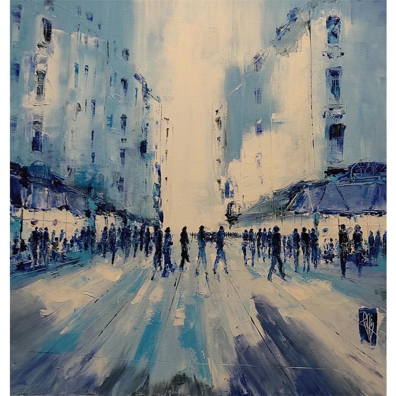 Painting PASSAGE PROTÉGÉ by Raffin Christian | Painting Figurative Oil Urban Life style