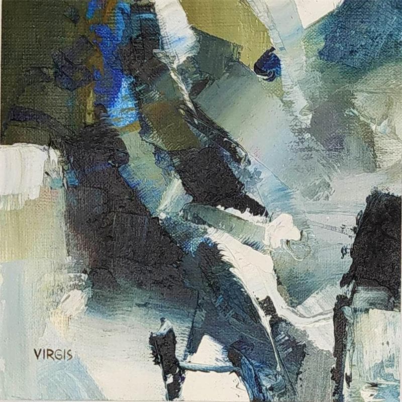 Peinture Merged with the sea par Virgis | Tableau Abstrait Huile minimaliste
