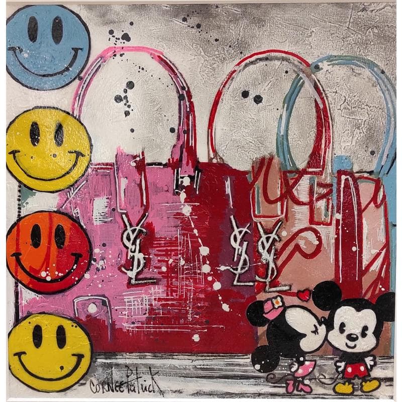 Painting Mickey and Minnie by Cornée Patrick | Painting Pop-art Acrylic Pop icons