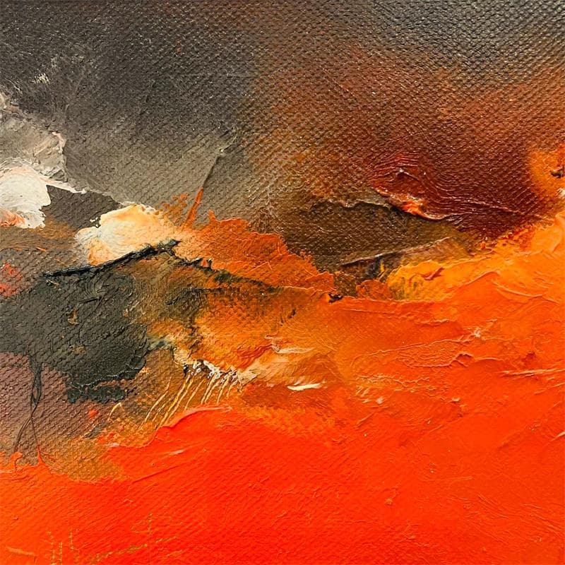 Painting Terre de feu by Dumontier Nathalie | Painting Abstract Oil Minimalist