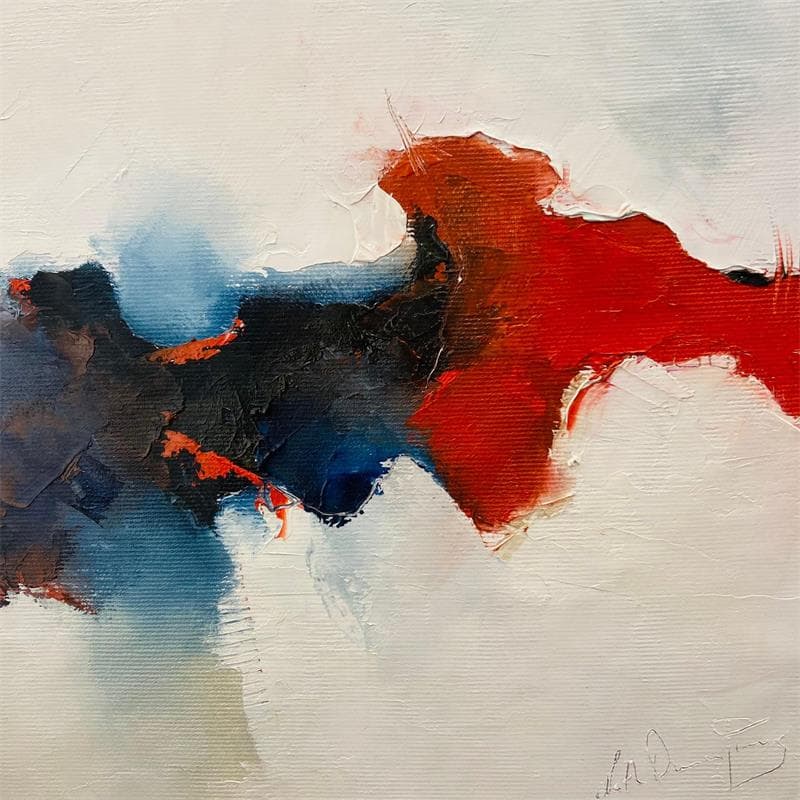 Painting S'envolent mes rêves by Dumontier Nathalie | Painting Abstract Oil Minimalist