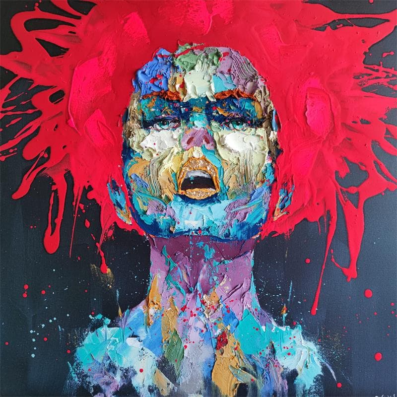 Painting Electric red  by Agusil Marc | Painting