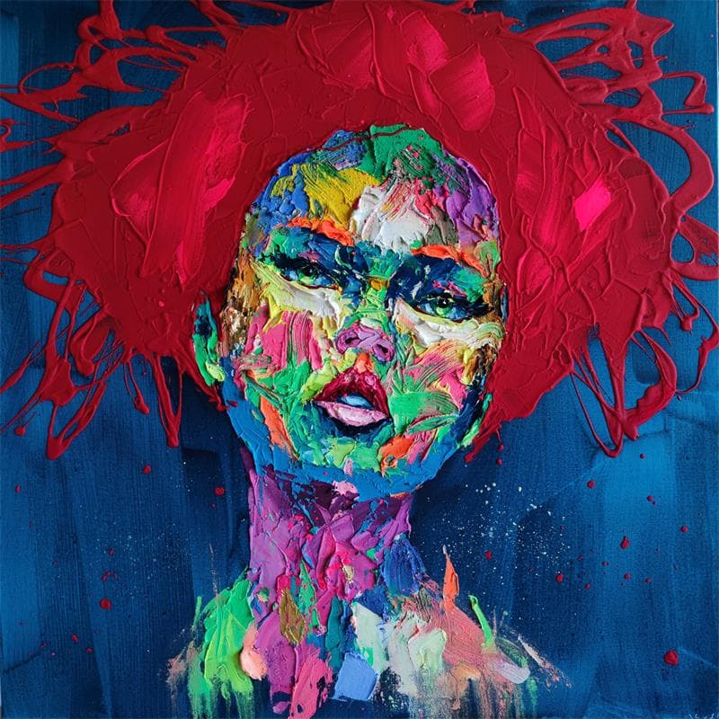 Peinture Red love lady  par Agusil Marc | Tableau