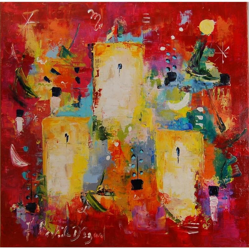 Painting Arles ou la tour constance by Bastide d´Izard Armelle | Painting Abstract Acrylic
