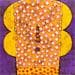 Gemälde Yellow Muma 1 von Ortiz Gustavo | Gemälde Art brut Porträt Pappe Collage