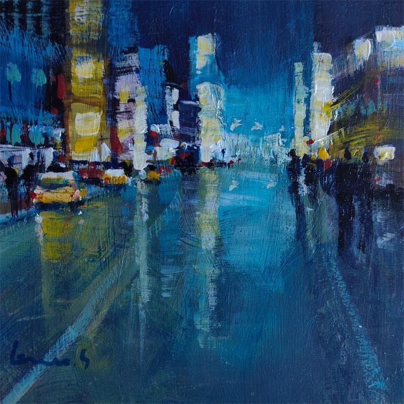 Painting Un soir a New-York by  | Painting Figurative Oil Urban