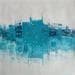 Painting Impression urbaine en bleu by Fièvre Véronique | Painting Abstract Acrylic Urban