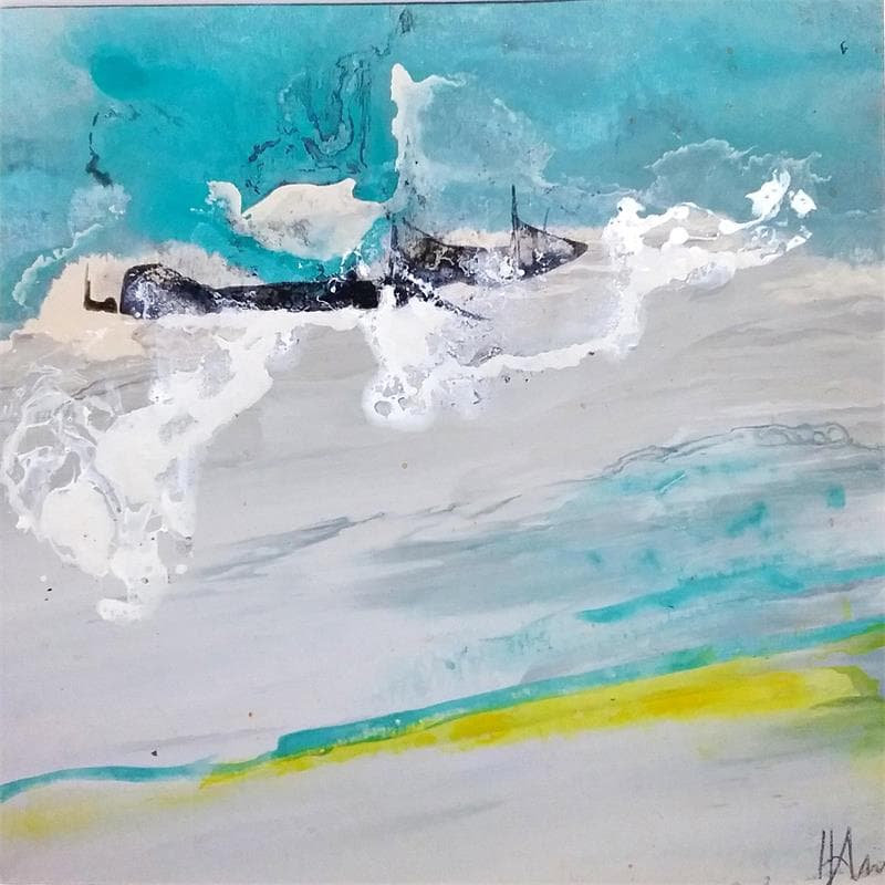 Peinture Dreamtime 1 par Han | Tableau Abstrait Mixte Paysages