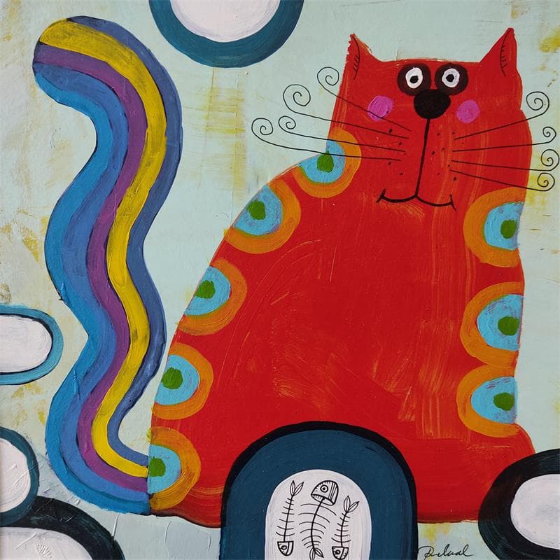 Painting Cat 11 by Krol Pawel | Painting Figurative Mixed Animals
