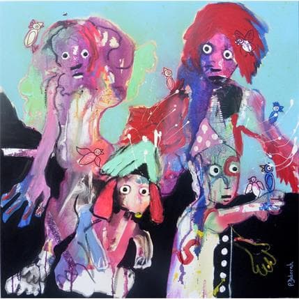 Painting Les enfants sauvages by Deborah Priscille | Painting Raw art Acrylic Minimalist