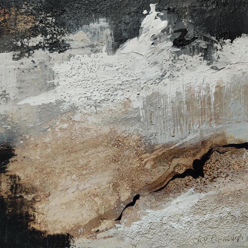 Gemälde Earth tones C9 von Van Domburgh Lydia | Gemälde Abstrakt Acryl, Collage, Öl Minimalistisch