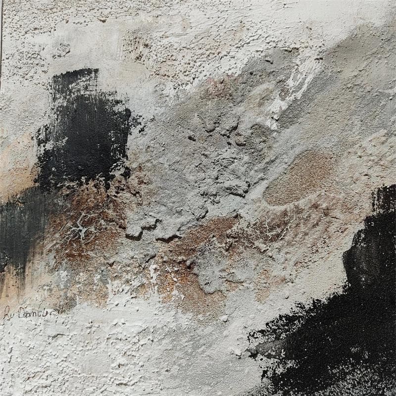 Gemälde Earth tones C10 von Van Domburgh Lydia | Gemälde Abstrakt Acryl, Collage, Öl Minimalistisch