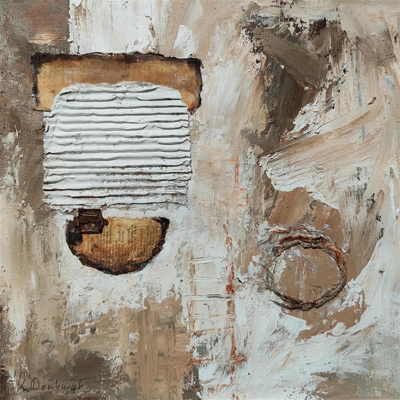 Painting Earth tones D11 by Van Domburgh Lydia | Painting Abstract Acrylic, Gluing, Oil Minimalist