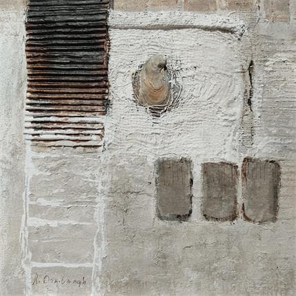 Painting Earth tones D14 by Van Domburgh Lydia | Painting Subject matter Acrylic, Gluing, Oil Minimalist
