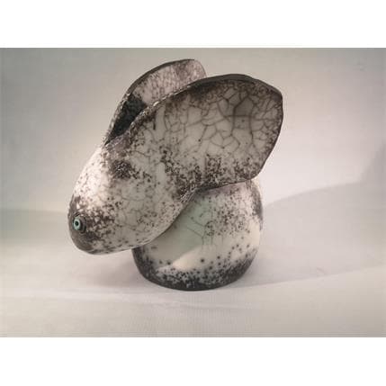 Sculpture Lapin by Roche Clarisse | Sculpture Classic Raku Animals
