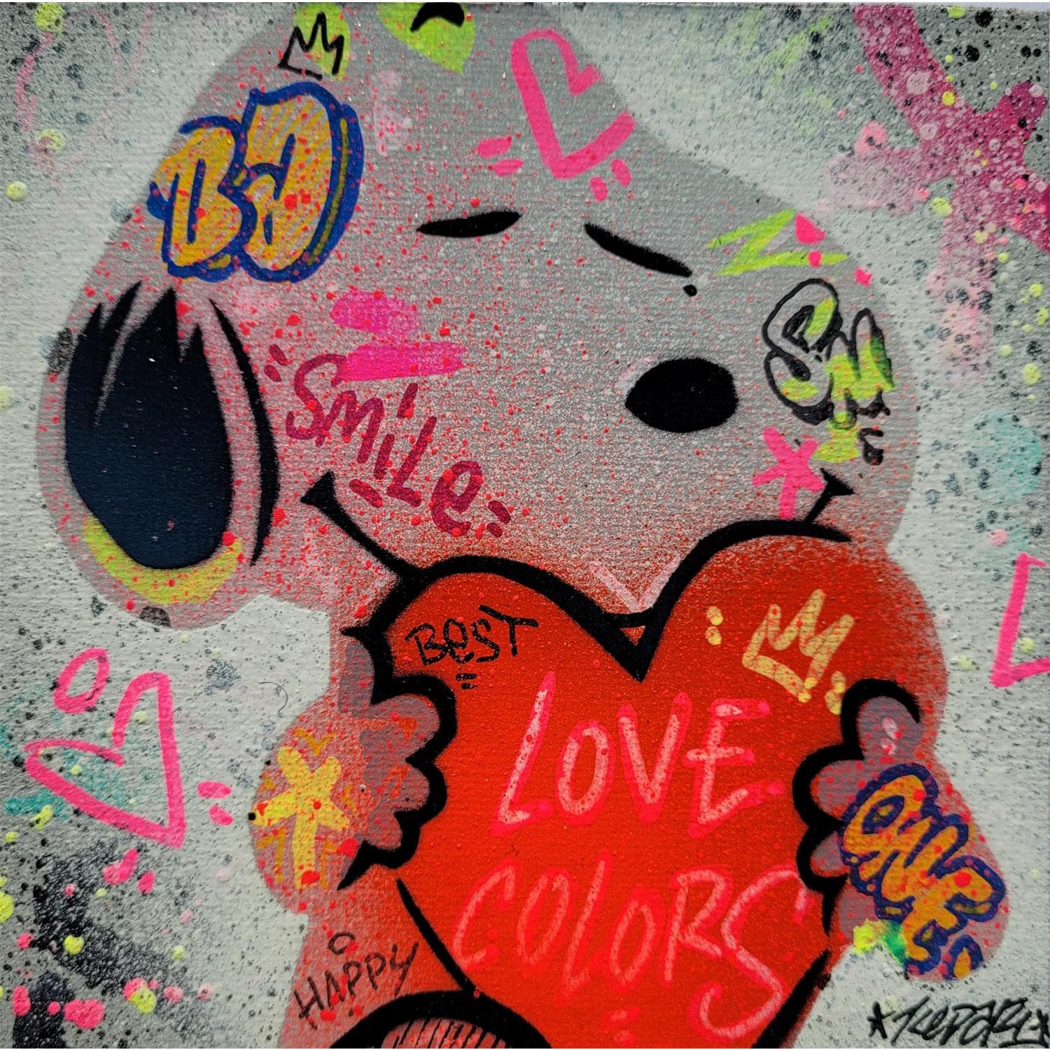 Peinture Snoopy Love Par Kedarone Carre D Artistes
