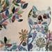 Peinture Chat bleu fleuri par De Sousa Miguel | Tableau Art Singulier Mixte animaux