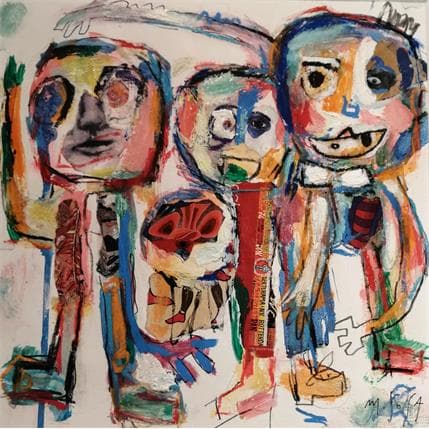 Peinture Les compagnons par De Sousa Miguel | Tableau Art Singulier Scènes de vie