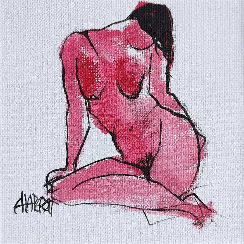 Painting Douceur toilée 1 by Chaperon Martine | Painting Figurative Acrylic Nude