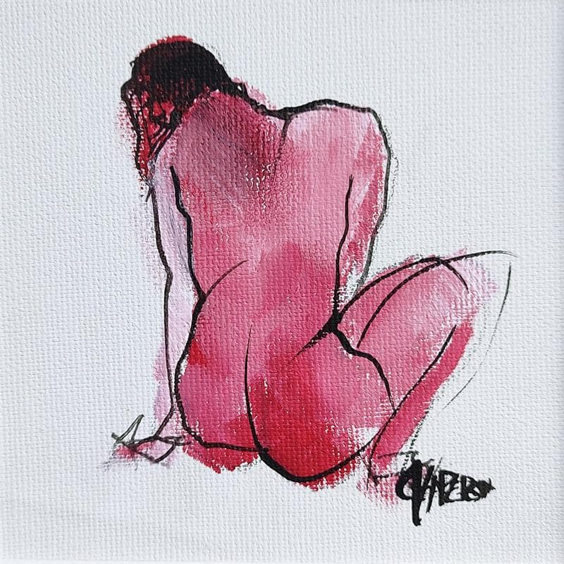 Painting Douceur toilée 3 by Chaperon Martine | Painting Figurative Acrylic Nude