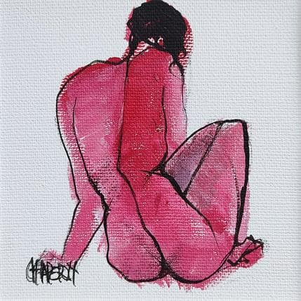 Painting Douceur toilée 4 by Chaperon Martine | Painting Figurative Mixed Nude