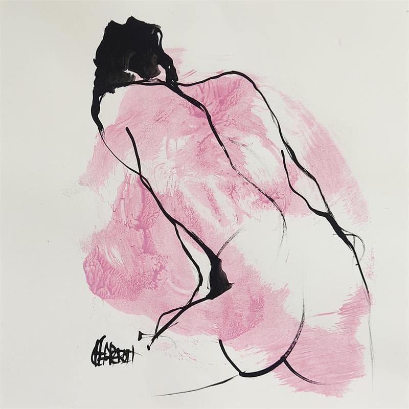 Painting Beauté sans fard 4 by Chaperon Martine | Painting Figurative Mixed Nude