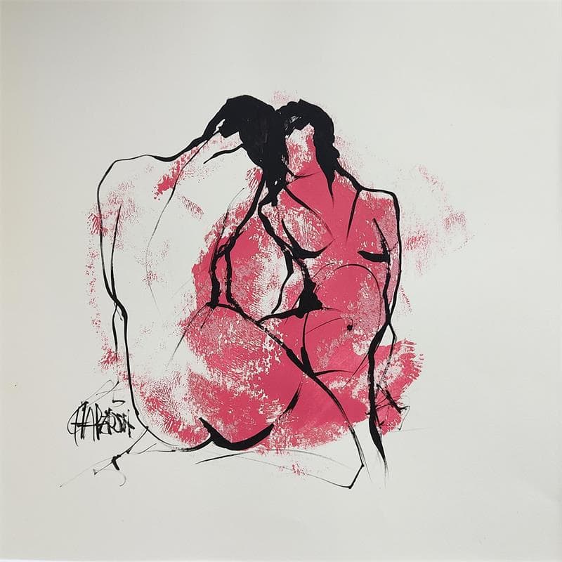 Painting Amour toujours 3 by Chaperon Martine | Painting Figurative Acrylic Nude