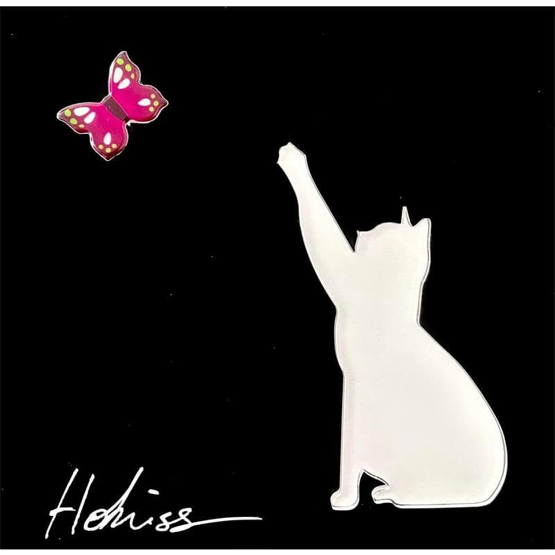 Peinture Chat par Hokiss | Tableau Pop Art Mixte animaux