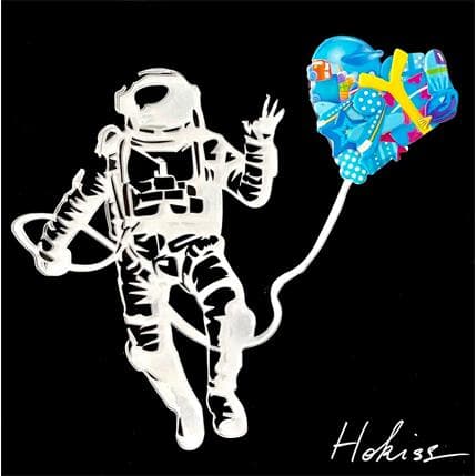 Peinture Astro love III par Hokiss | Tableau Pop art scènes de vie