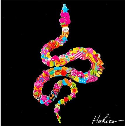 Peinture Snake par Hokiss | Tableau Pop art animaux