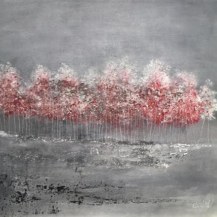 Painting Le chant des arbres by Escolier Odile | Painting Raw art Mixed Landscapes
