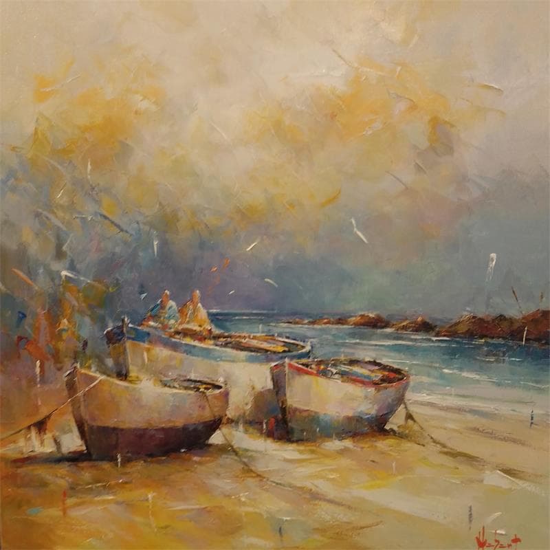 Painting Bord de plage by Hébert Franck | Painting  Oil