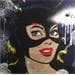 Peinture Portrait Black Cat 80 par Misako | Tableau Pop Art Mixte icones Pop