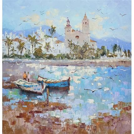 Painting sitges by Jmara Tatiana | Painting Figurative Oil Landscapes