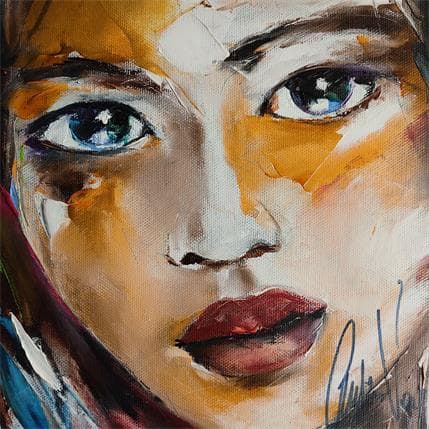 Painting Attente by Vey Christian | Painting Figurative Acrylic Portrait