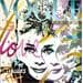 Peinture Audrey Hepburn, vogue blue version par Cornée Patrick | Tableau Pop Art Mixte icones Pop