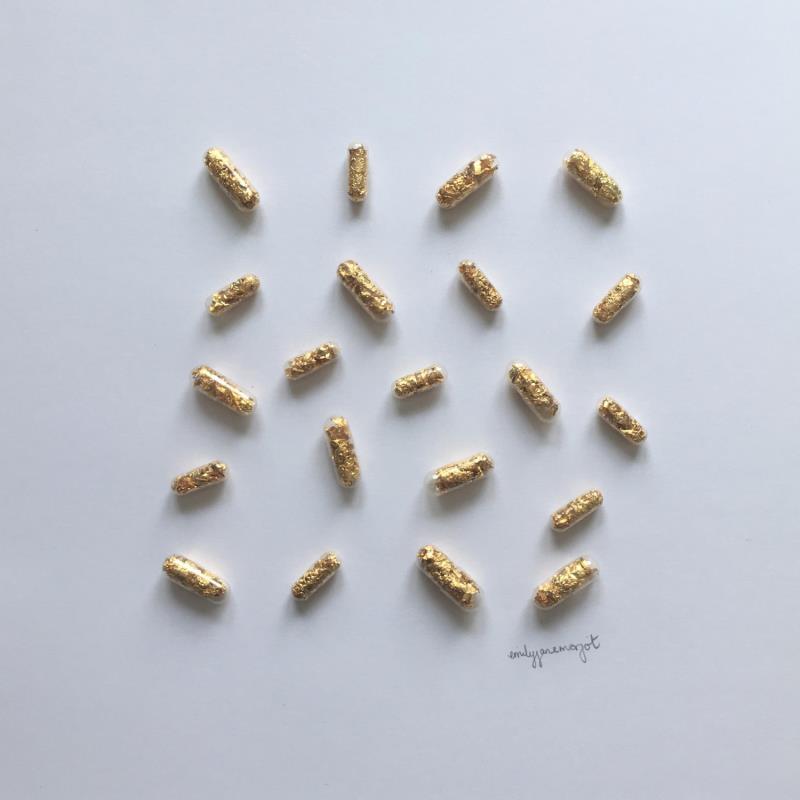 Painting vrac gold by Marjot Emily Jane  | Painting Subject matter Minimalist