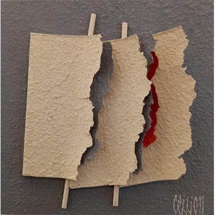 Gemälde Rouge timide von Clisson Gérard | Gemälde Abstrakt Mischtechnik Minimalistisch