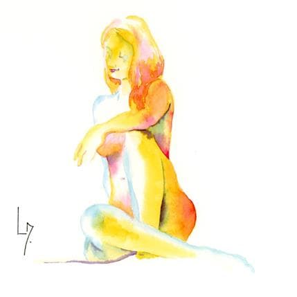 Painting NF113 by Loussouarn Michèle | Painting Figurative Watercolor Nude