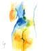 Painting NF119 by Loussouarn Michèle | Painting Figurative Watercolor Nude